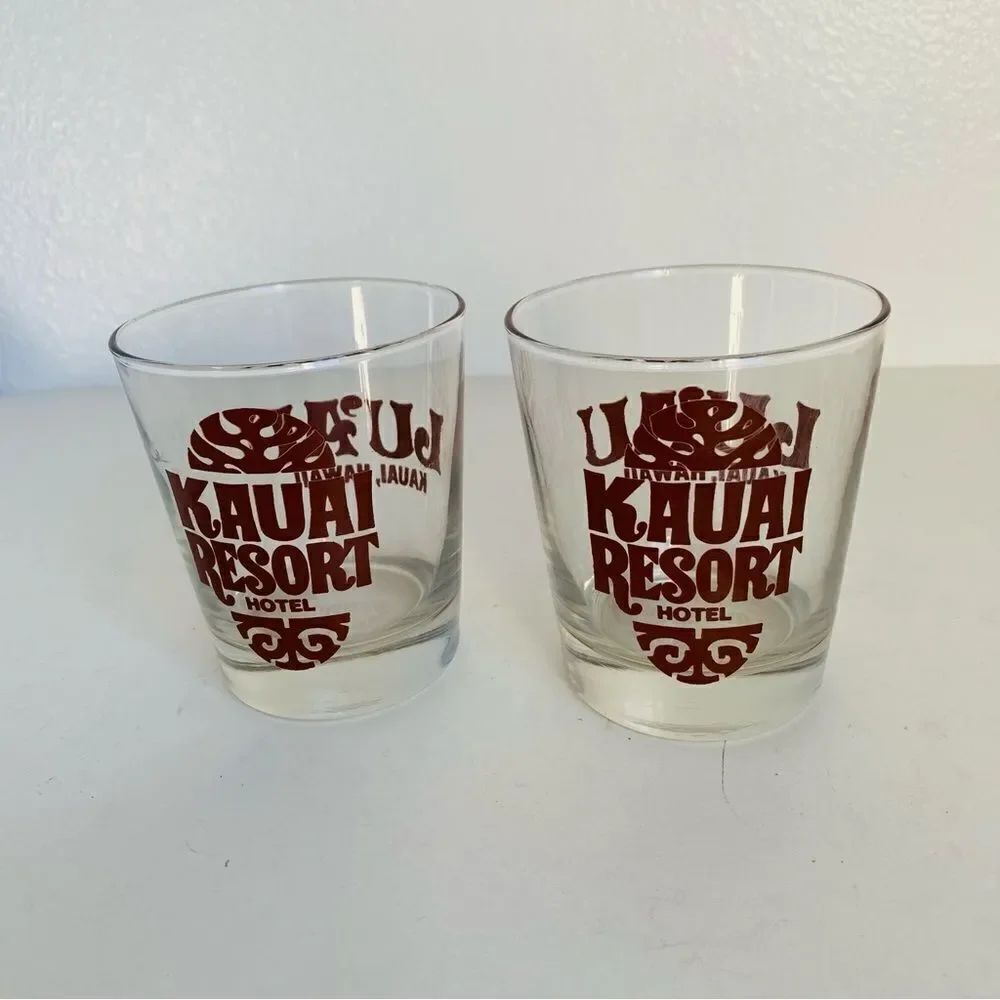 VTG Kauai Resort Luau Glasses Tiki‎